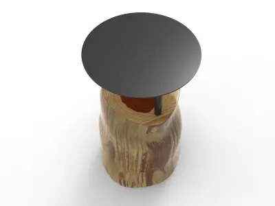 Log Side Table Low-poly 3D model