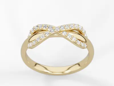 Infinity ring with stones finger size 6 3D print model