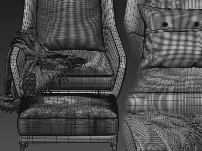 Edouard Armchair 3D model purchase