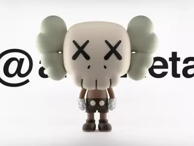 Kaws Companion Funko Pop Textured Low-poly 3D model