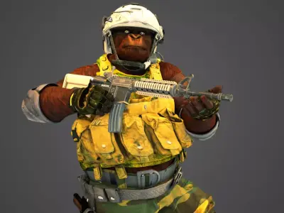 Gorilla Warfare - Soldier Ape 3D model