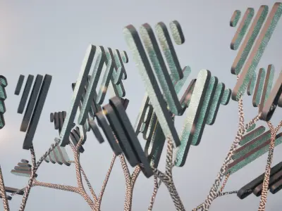 Conceptual shrub S1Av5 Low-poly 3D model