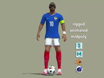 Mbappe France Euro 2024 3D model