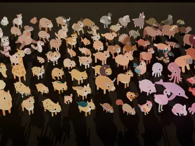 Animals ULTIMATE Pack with Animation Low-poly 3D model