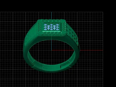 Print Ready STL 3DM  Gents Rings Diamond Men Ring  3D print model 90