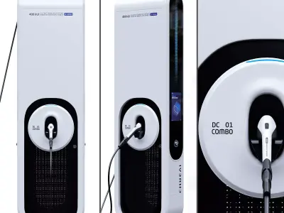 High poly CHAEVI Ultra fast EV Charger 3D model