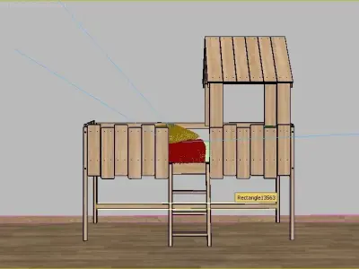 children cabin bed 1 3D model