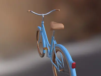 PBR Bicycle Low-poly 3D model LODs Low-poly 3D model