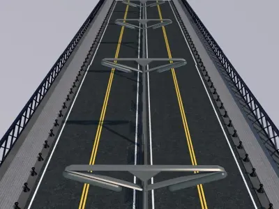 Road bridge-Ready for game Low-poly 3D model