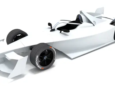 Gen3 Formula E Race Car Season 2022 - 2023 white 3D model