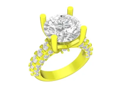 A7473 Luxury Diamond Women Engagement Ring 3D Model 3D print model