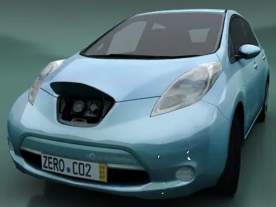 Nissan Leaf stand Low-poly 3D model