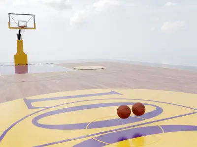 Basketball Court Low-poly 3D model