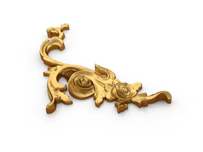 Classic carved corner decor ornament  344 3D model