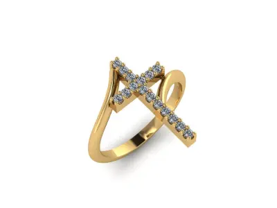 Diamond Cross Ring Free 3D print model