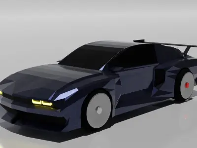 Low poly race car Low-poly 3D model
