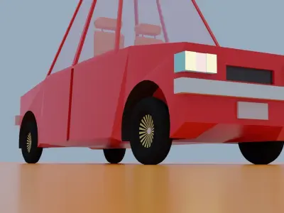 Red Car Free low-poly 3D model purchase