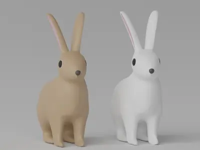 Cartoon Cute Bunny Rabbit 3D model