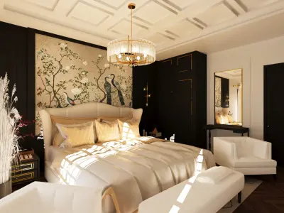 Classic Luxury Royal Rajwadi style Bedroom design 3d  3D model