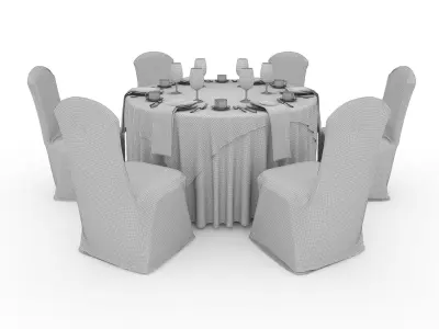 Banquet Table and Chair 35 3D model
