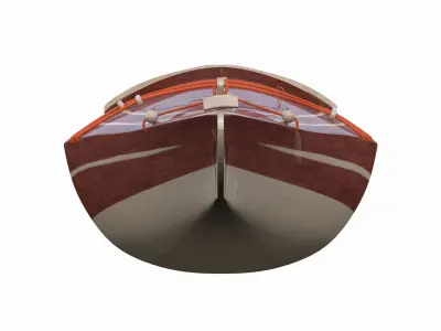 Kayak bow of boat 3D model