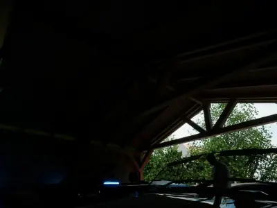 sheet metal wooden carpotr with walls 5x6 m for render and game 3D model