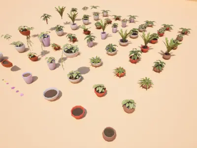 Pack Plants 3D Models - Coral Island Fanart Low-poly 3D model