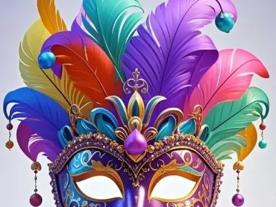 3094  Venetian Carnival Mask  Color  3D Model  magic 3D print model