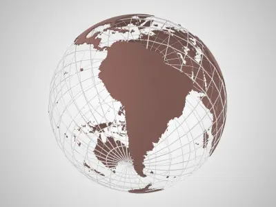 Globe News Skeleton Dark Mocha Color 3D model