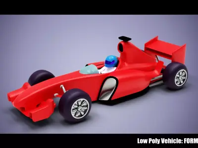Low Poly Vehicle -  Formula F1 Low-poly 3D model