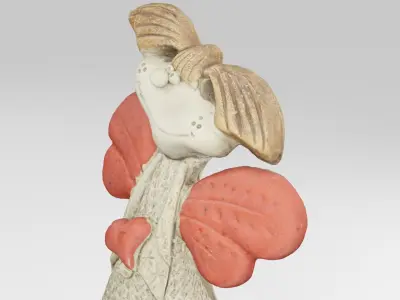 Grinning Angel with Heart in Hands 3D model