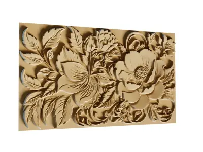mural decor set wall panel 17 3D model