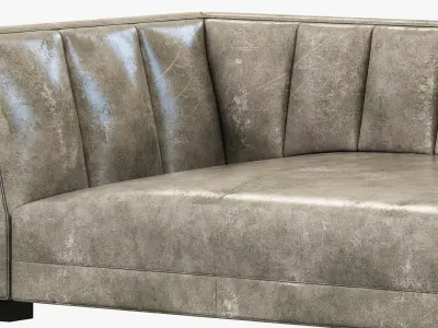 Restoration Hardware Modern Paxton Leather Sofa 3D model