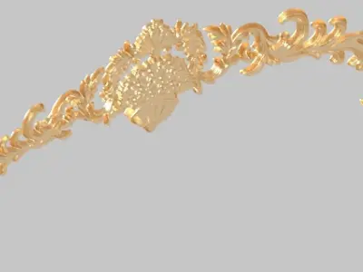 pattern wood machine cnc carving Classic luxurious gold 3D model