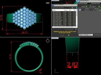 Diamond Jewelry Ring 3D print model 20