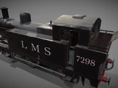 Low poly Jinty Steam Locomotive Low-poly 3D model
