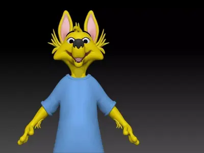 Fox  stylized cartoon model - Updated version  3D model