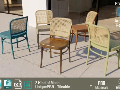 Ton Chair 811 Old wood Design PBR - Lumion - UE4 Low-poly 3D model