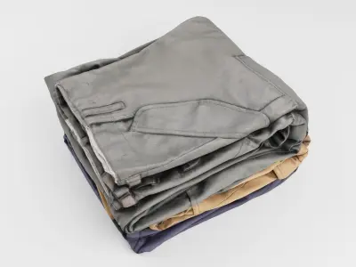 Pile or stock of hiking outdoor pants for sport and activity  3D model