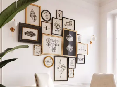 Picture frames on the wall 3D model