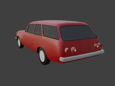 Low-poly game-ready 1975-1979 Chevy Caravan Low-poly 3D model