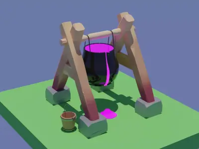  3d model of a barrel with a shining liquid Free low-poly 3D model