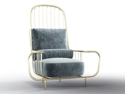 Bessa LIBERTY High Back Luxury Armchair 3D model