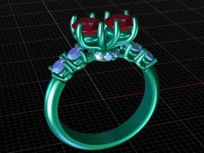 2 Diamonds rings 3D print model