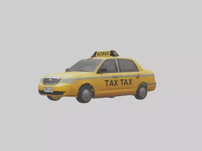 Realistic Taxi Model Low-poly 3D model