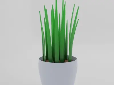 Minimal desk pot plant Free low-poly 3D model