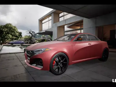 High - End Sedan Car 02 Driveable Animated Realistic Low-poly 3D model