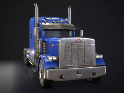 American Peterbilt Truck Low-poly 3D model