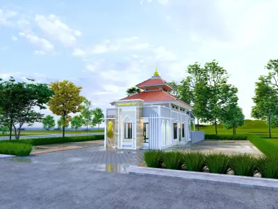 Mosque or Mushola or PrayerRoom or SmallMosque 3D Architecture 3D model