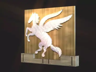 2d 3d Pegasus stand decoration Low-poly 3D model